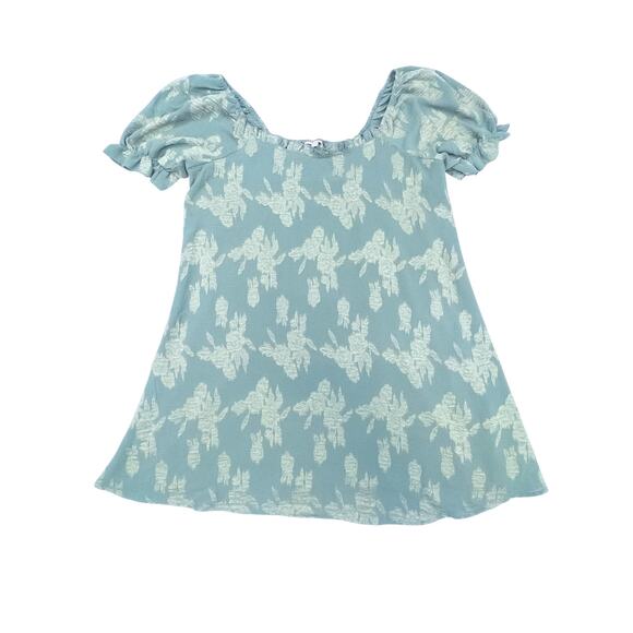 Inspired Hearts Green Floral Puff Sleeve Dress - Size XXL - Picture 4 of 6